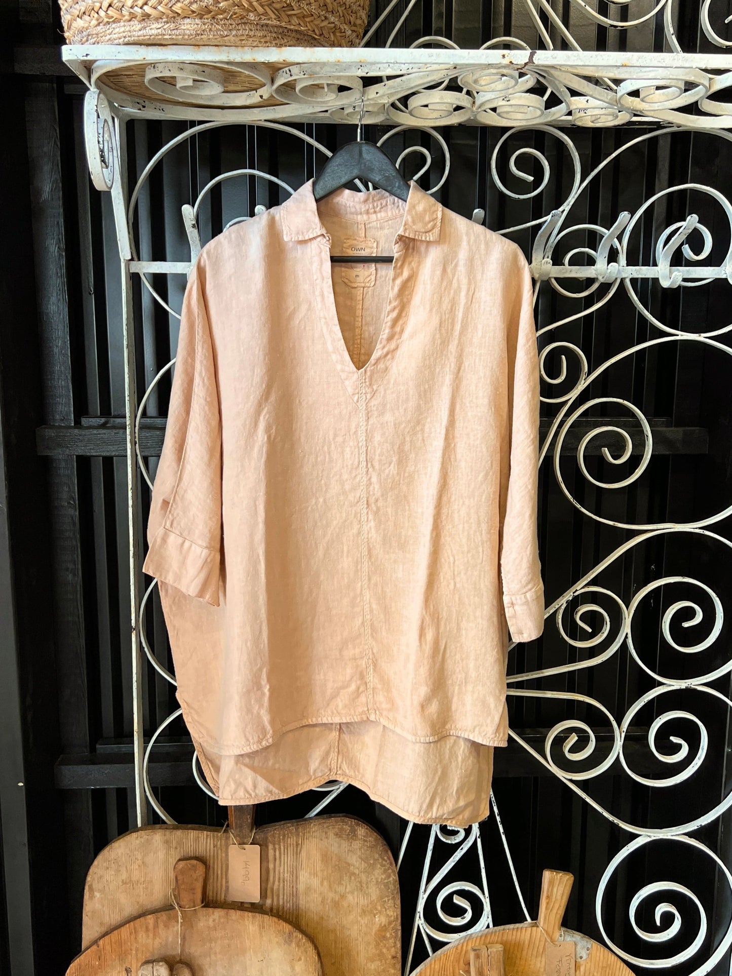 Skjorte i 100% lin ~ vid modell - Blush