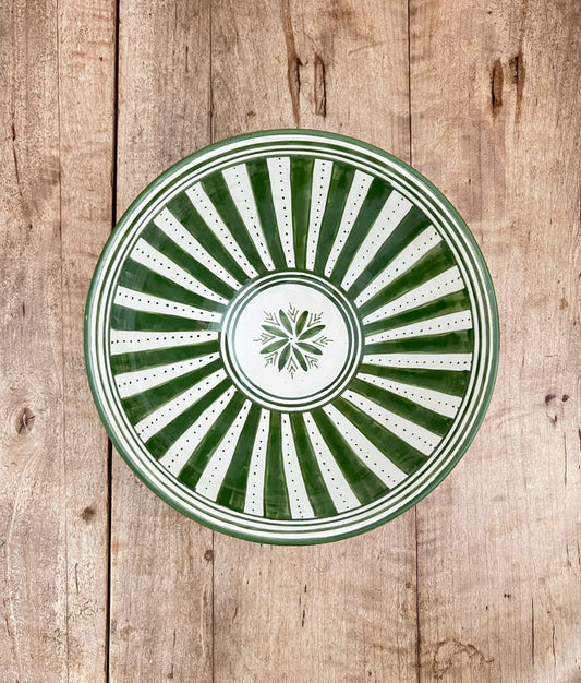 Marokkansk keramikk Skål D25 ~ Grønne striper