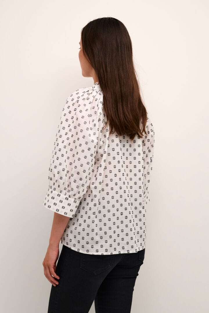 KAFFE Bluse KAjanni Hvit/Sort Print