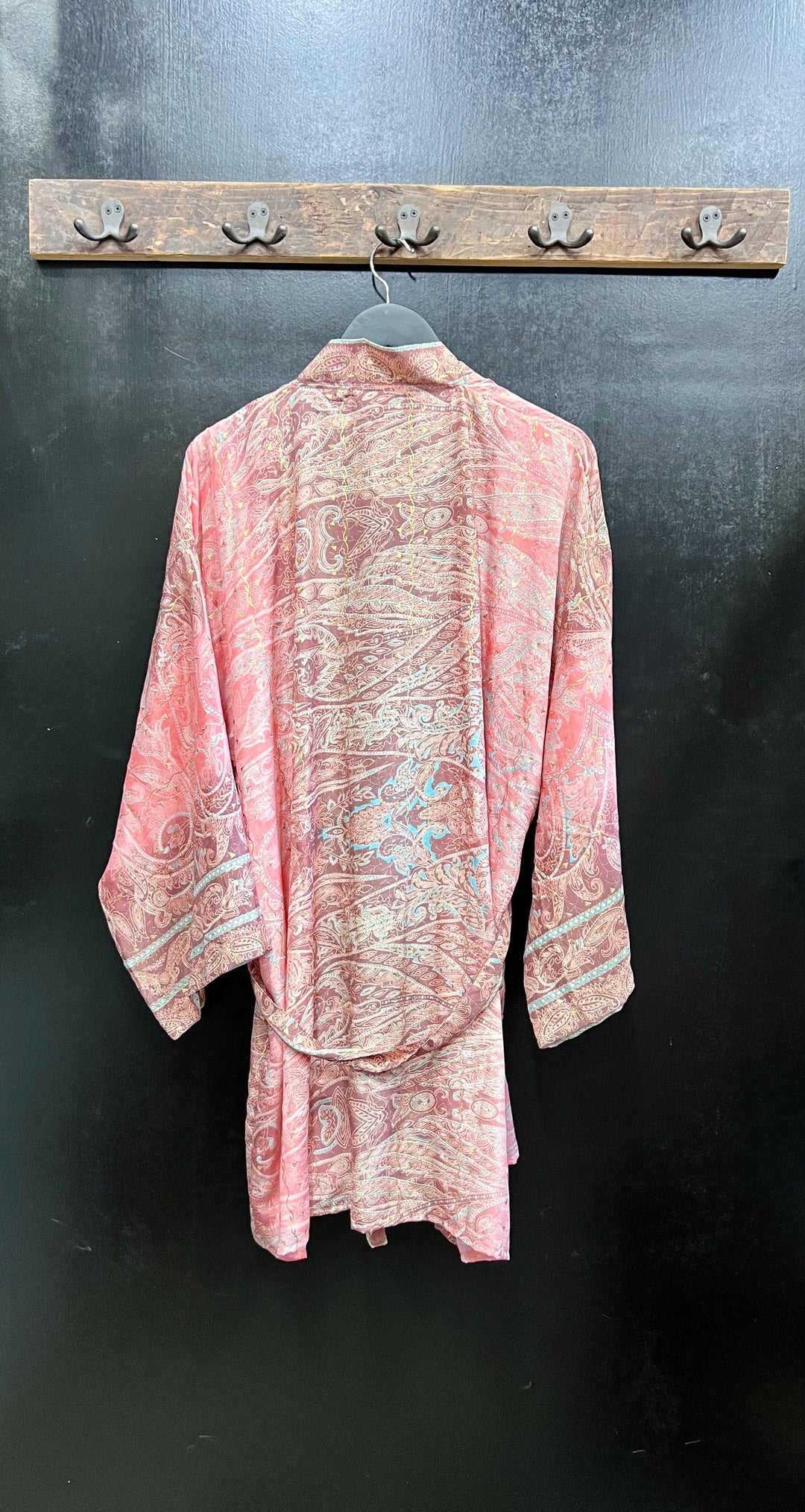 Kimono Paisley Kort Lys Rosa