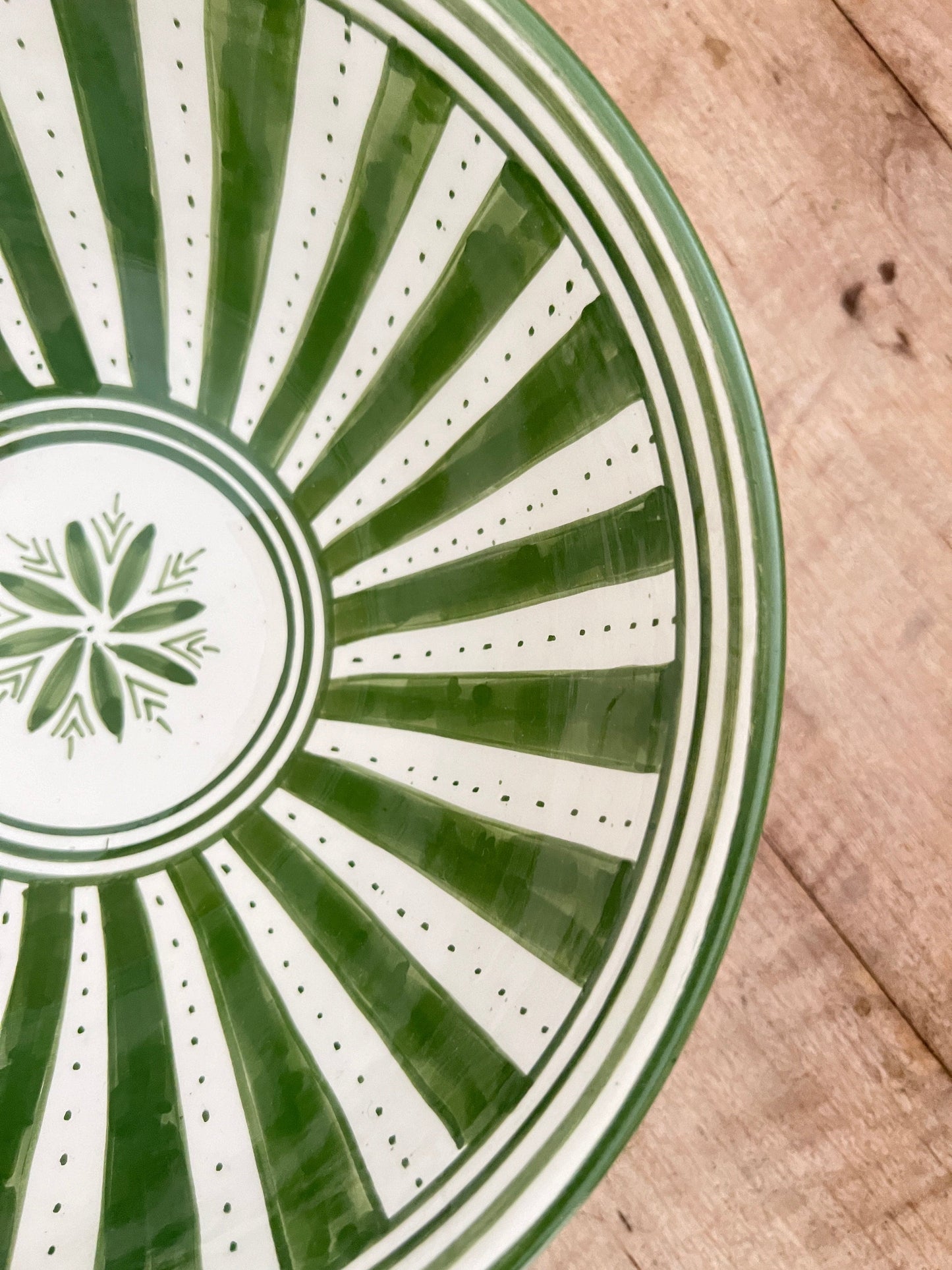 Marokkansk keramikk Skål D25 ~ Grønne striper