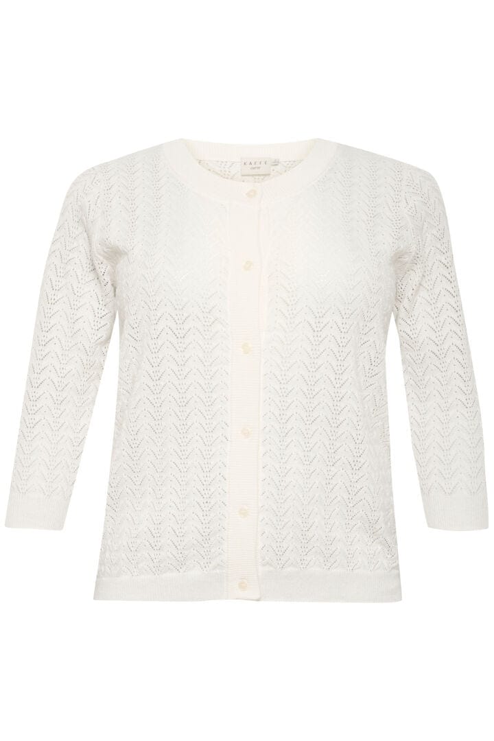 Cardigan KCMAGNA Finstrikket Off-white