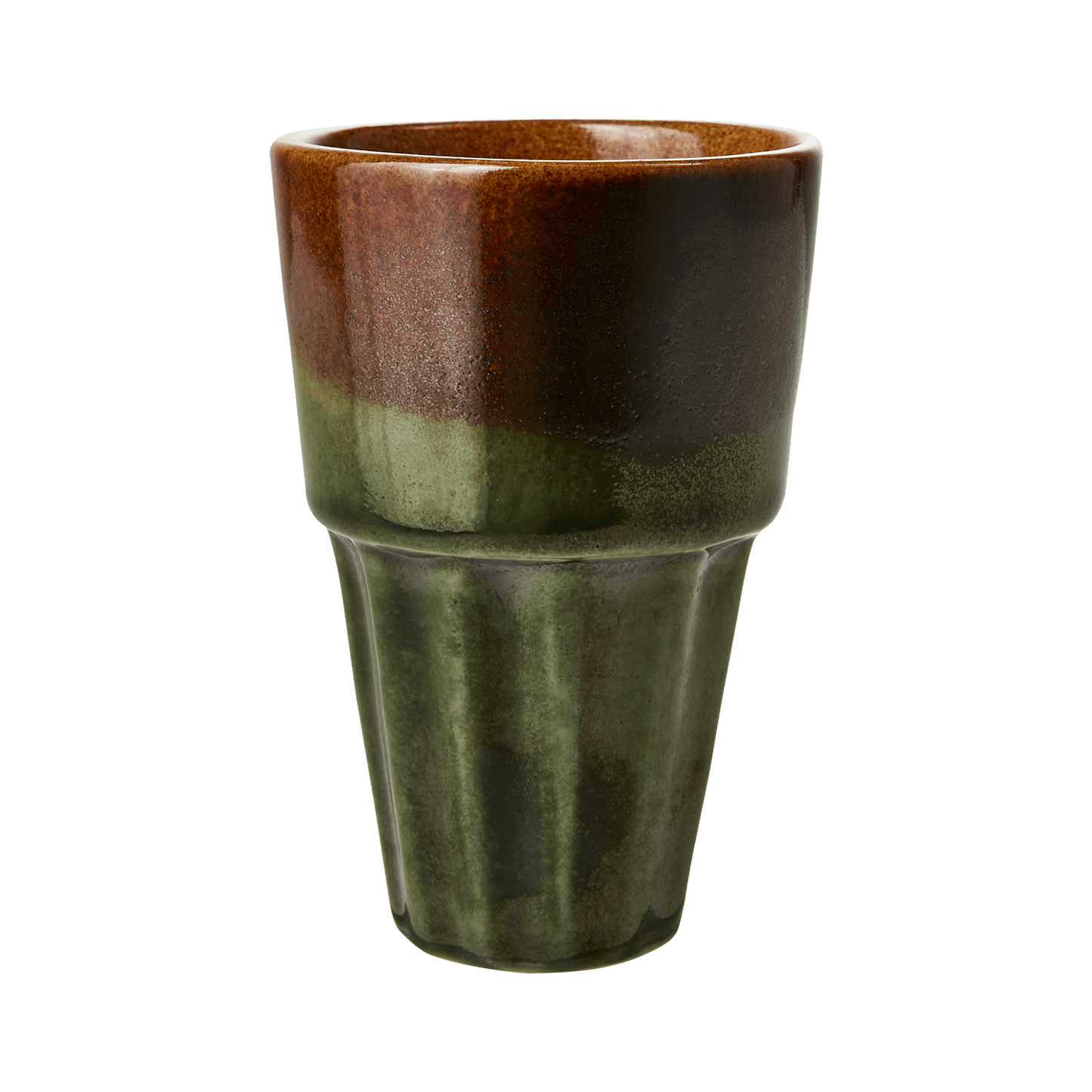 Lekker glasert grønn og brun espresso kopp i keramikk. Costa serien fra Affari kommer i en variert fargetone og mønster. Dette pga den naturlige reaksjonen ved glasurbrenningen, hvert produkt er unikt. 