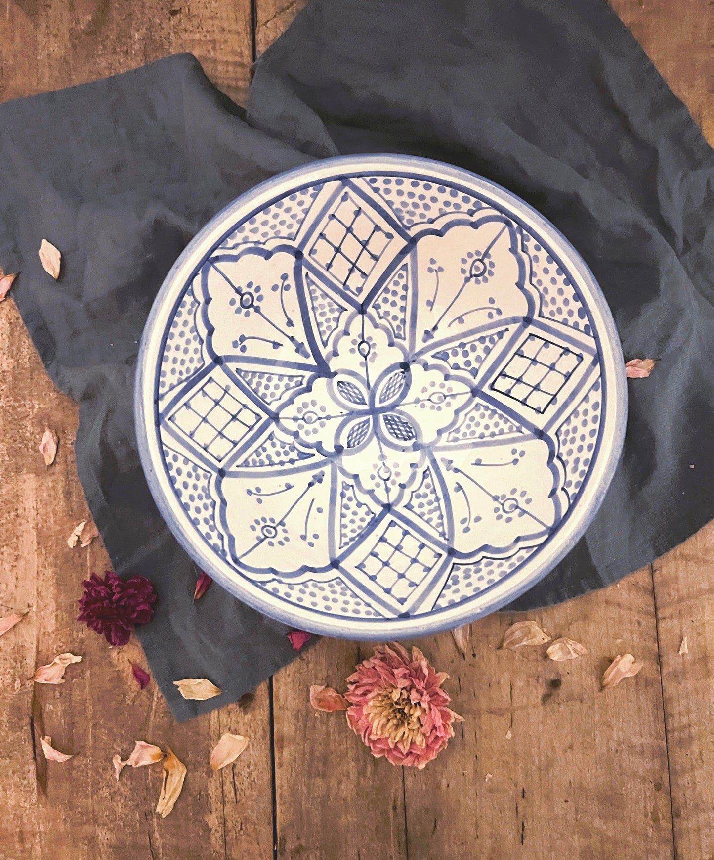 Marokkansk keramikk Skål D22 ~ Blå