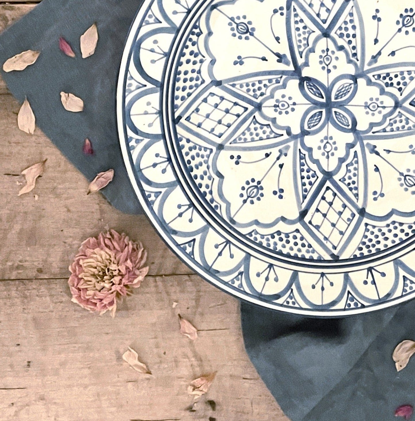 Marokkansk keramikk Fat ~ Blå