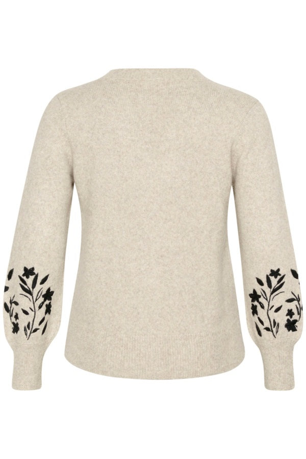 Cardigan KClisetta Beige med Broderier