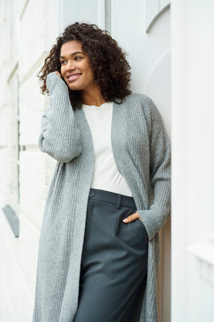 Lang cardigan KCrinye Grey Melange