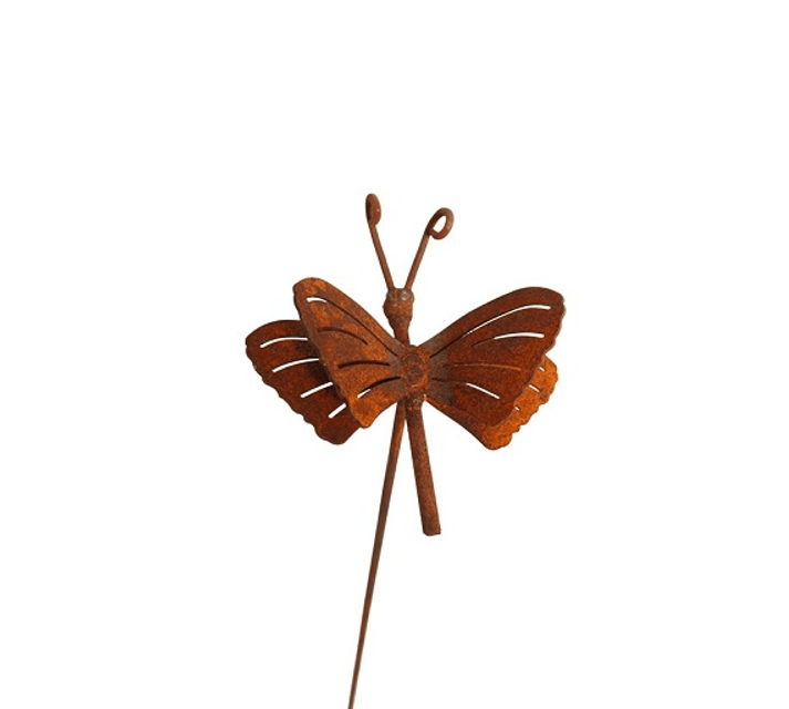 Mini sommerfugl av metall med vakker rust patina. Så søt i krukker og arrangement i hagen.